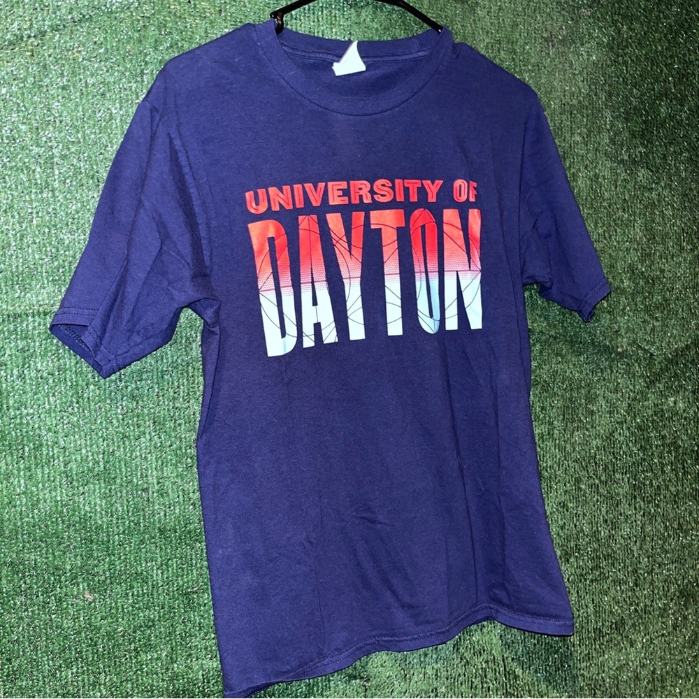 University of Dayton Flyers Navy Blue Shirt S Port & Company tag NCAA Ohio